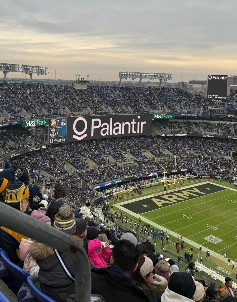 WUTangKids's tweet image. Of course the Army/Navy game is sponsored by Palantir
