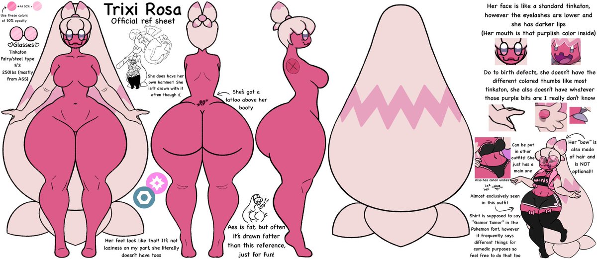 BlueThatBerryB1's tweet photo. Trixi posting again 🩷🩷🩷

Except this time featuring her detailed ass ref sheet because I want an excuse to show it off (I spent so much time on it for no reason)

#oc #ocart #dtiys #pokemon #art https://t.co/1UiB6uWRdE