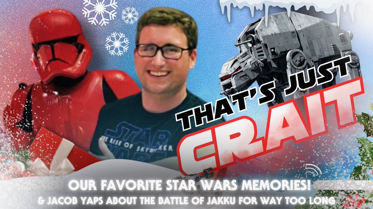 🎄Our 2nd episode of Crait-mas is OUT NOW!! This week, join Hannah &amp; Jacob as they talk about their fave Star Wars Xmas memories &amp; movies!

🎁 Crait-mas gift: S1E1 has been uploaded to the new YouTube channel!

🔗s:
YT: youtu.be/Jz-xF9SAkFM?si…

Spotify: open.spotify.com/episode/2TBIN4…