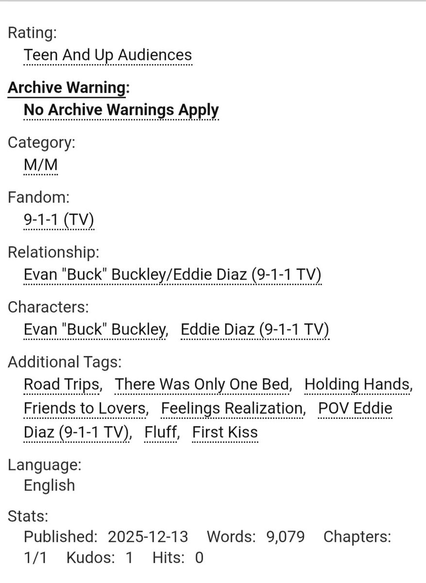 ilyabuckley's tweet image. ♡ Somewhere Between Here and Hershey ♡

♡ rated t | complete | 9k | buddie 
♡ eddie pov
♡ road trip, fluff, feelings realization, first kiss 
♡ buck doesn't want to fly, eddie doesn't want to be alone, there was only one bed

🔗 archiveofourown.org/works/75715891