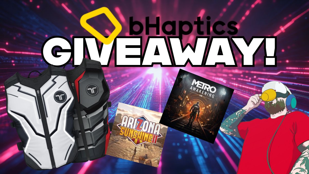 I'm happy to announce I'm teaming up with the wonderful folk <a href="/bhaptics/">bHaptics</a> to offer you all a chance to win the below!

- bHaptics Air Vest 
- Metro Awakening (PSVR2)
- Arizona Sunshine 2 (PSVR2)

Get ready to feel VR like never before with bHaptics!

Rules below!
