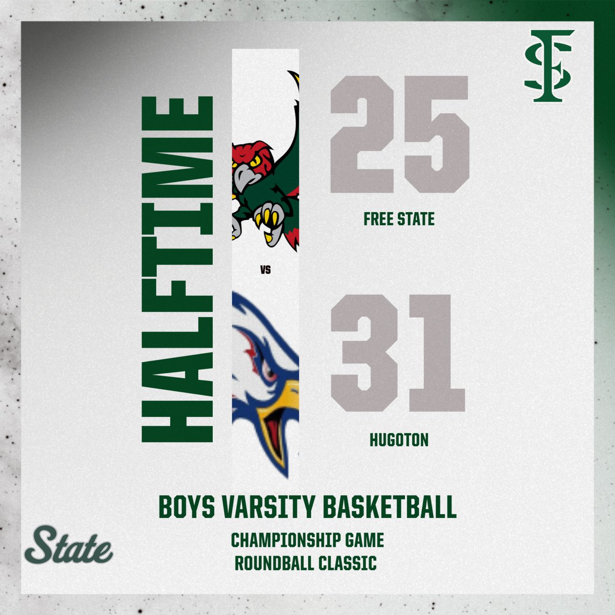 Halftime
<a href="/FSHSBasketball/">Free State Basketball</a>