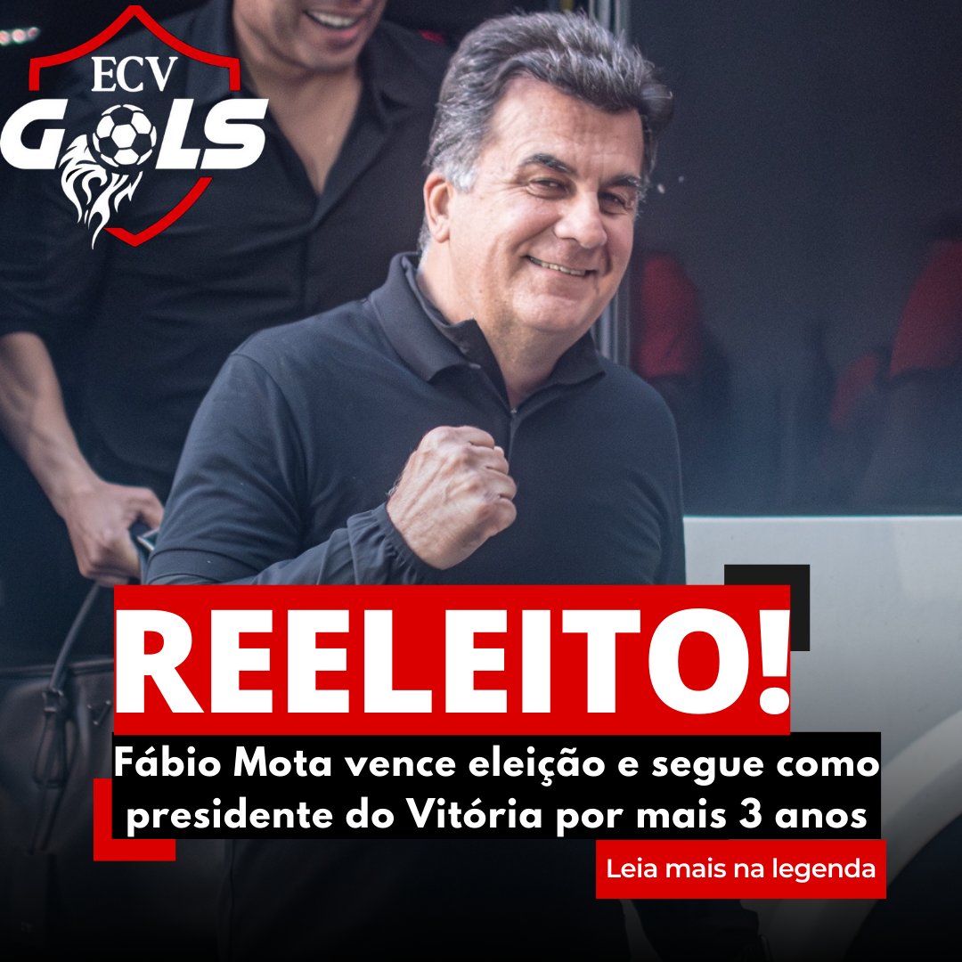 Fábio Mota venceu a eleição e continuará como presidente do Vitória por mais 3 anos!

📸| Victor Ferreira