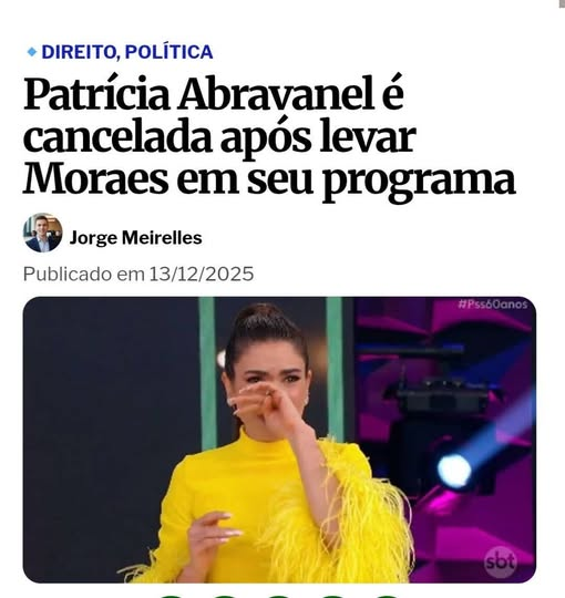 zfabrogmailcom's tweet photo. Ainda se tivesse convidado e não ter dado o direito de falar teria sido menos VERGONHOSO.
Não pode ser diferente, procurou chifre na cabeça de cavalo!

O sujeito, pra não dizer outra coisa, não pode nem caminhar nas ruas, os brasileiros o detestam, em função dos seus desmandos e injustiças, e, mesmo assim, ela o leva em seu programa? Cancelamento mais que merecido!

Quem semeia vento, colhe tempestade!
