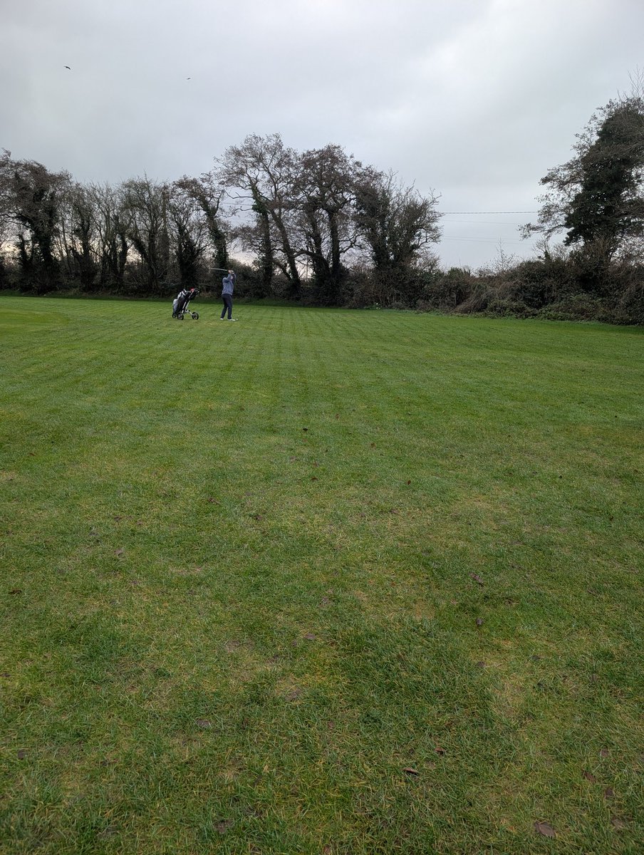 Striped fairways on the 18th at <a href="/MonkstownGC/">Monkstown Golf Club</a> due to robots. Seeing is believing. The 18th will be some hole when the works are done. This club just gets better and better