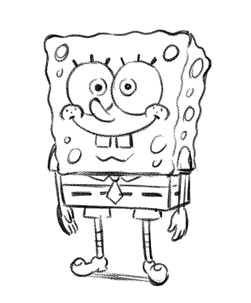 grabsart's tweet image. i drew spongebob
