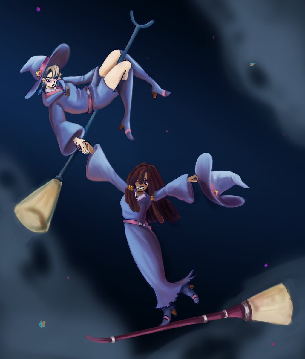 Ryvuli's tweet photo. Thank you @starsprinkles0 for the little witch academia au!!!!

They were so silly and lovely to draw #janka https://t.co/MNo0bpIBAZ