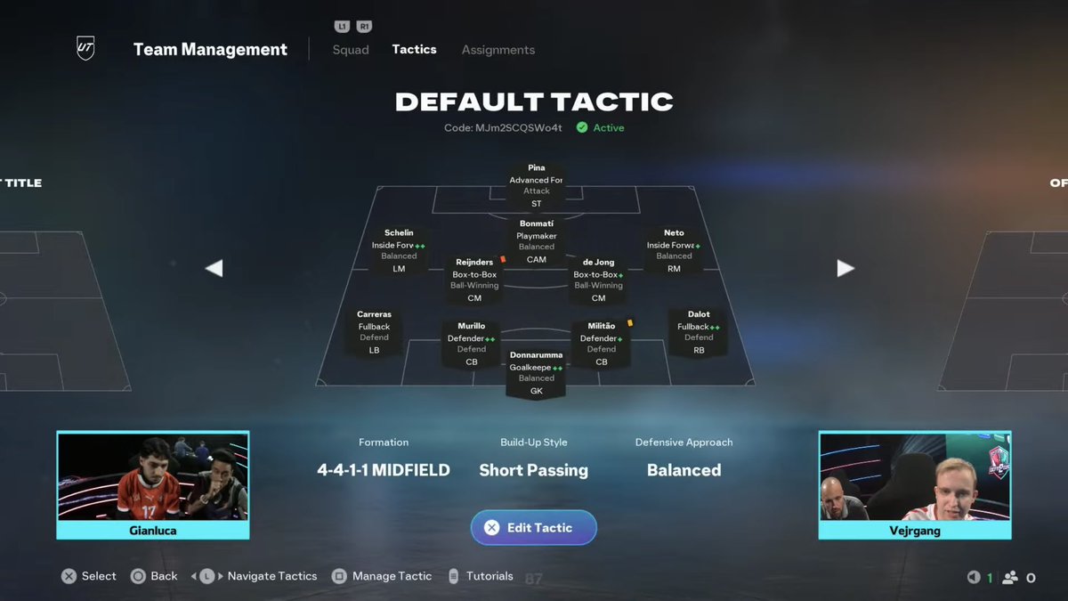 pattyaufifa's tweet image. 🏆 ANDERS VEJRGANG FC26 PRO TACTICS

This is what @FLC_Vejrgang used to win the eEuros ⬇️

He prefers the 4411 over the 451, with the CAM on playmaker - the key to linking midfield to attack. Interestingly he also has both CMs on ball winning box to box 👀

Code: MJm2SCQSWo4t