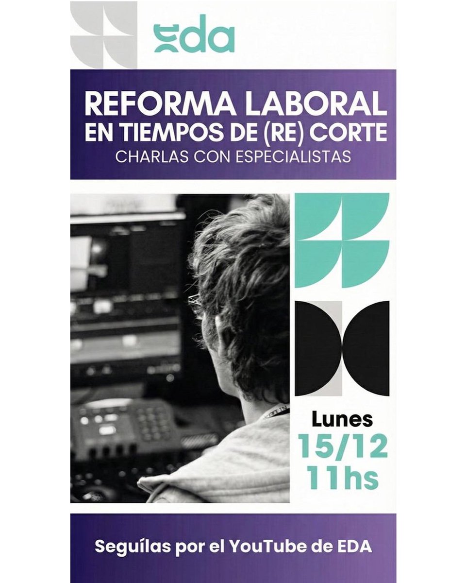 Les invitamos a participar de este ciclo de charlas informativas virtuales sobre el proyecto de reforma laboral que impulsa el gobierno nacional.
📌 Primera charla:
🗓 Lunes 15/12
⏰ 11 hs
📺 En vivo por nuestro canal de YouTube
#ReformaLaboral #Trabajo #CulturaAudiovisual #Cine