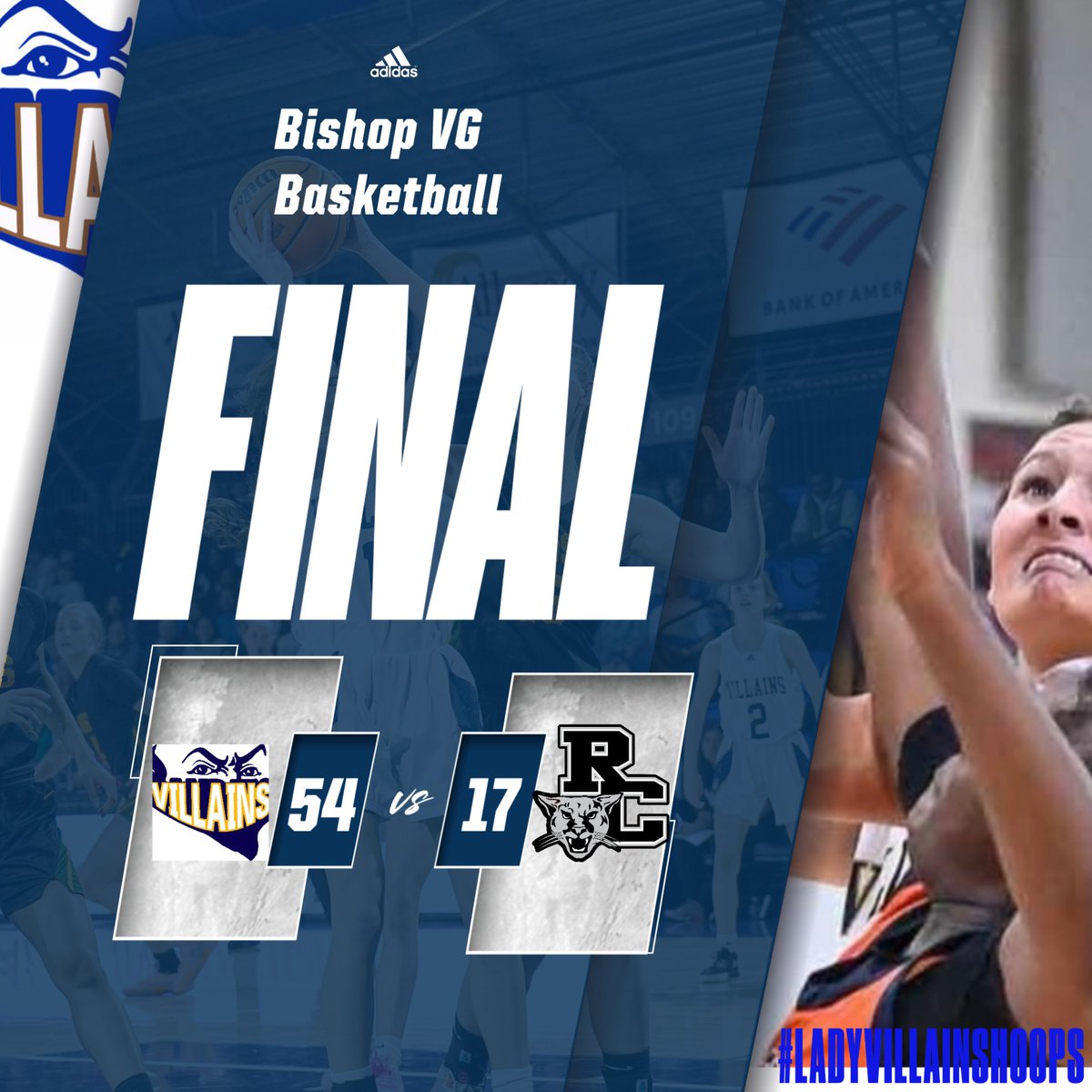 Rockingham County (5-1): 17 vs Bishop McGuinness (6-1): 54

Individuals:

McGuinness: Jenna Moore 15, Claire Sullivan 12, Cecilia Drabik 10, Shannon Sullivan 8, Jaina Turner 3. Emmy Jackson 2, Grace Gerber 2, Laney Heafner 2.