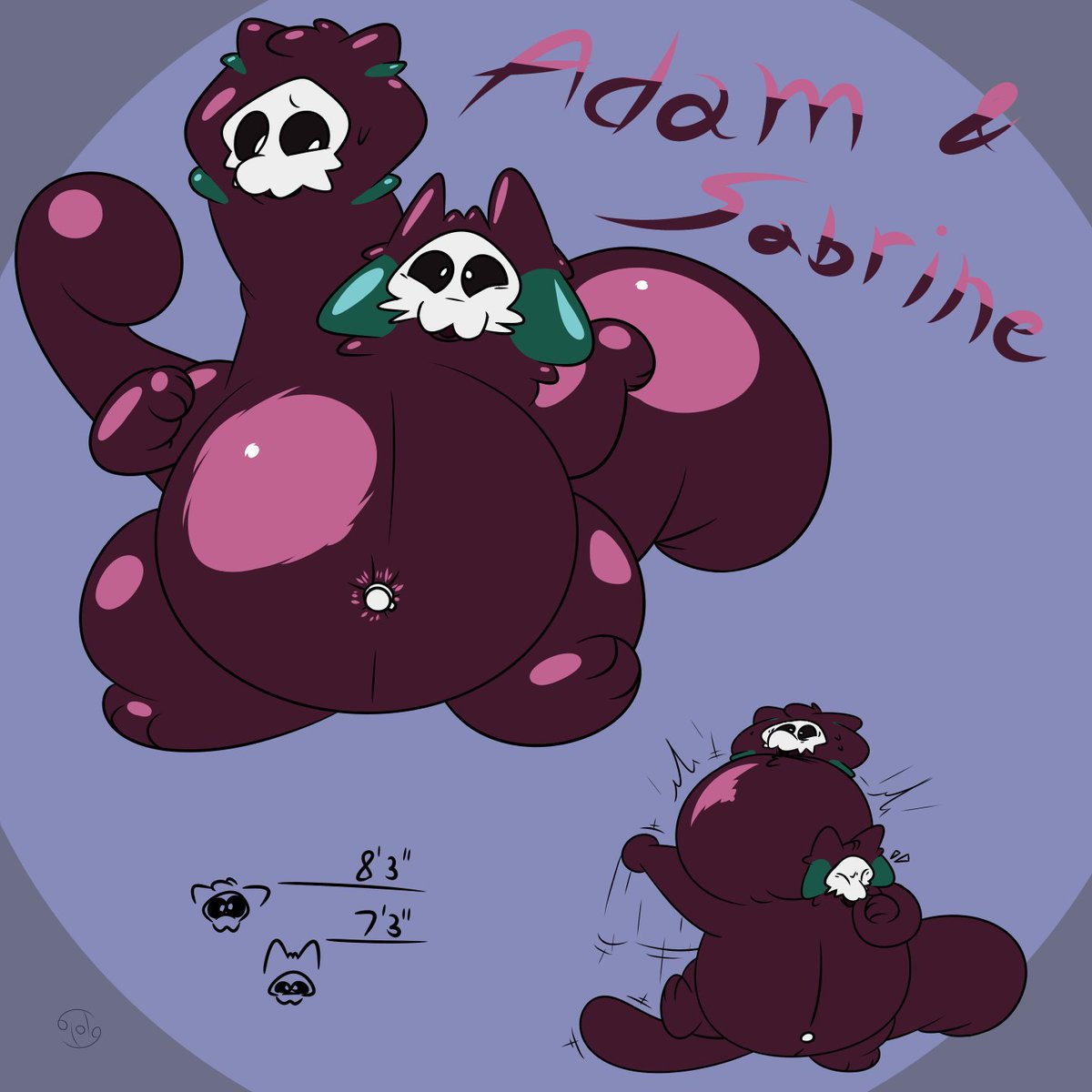 anonymous character design com starring a nyltex duo combined into one big balloon~