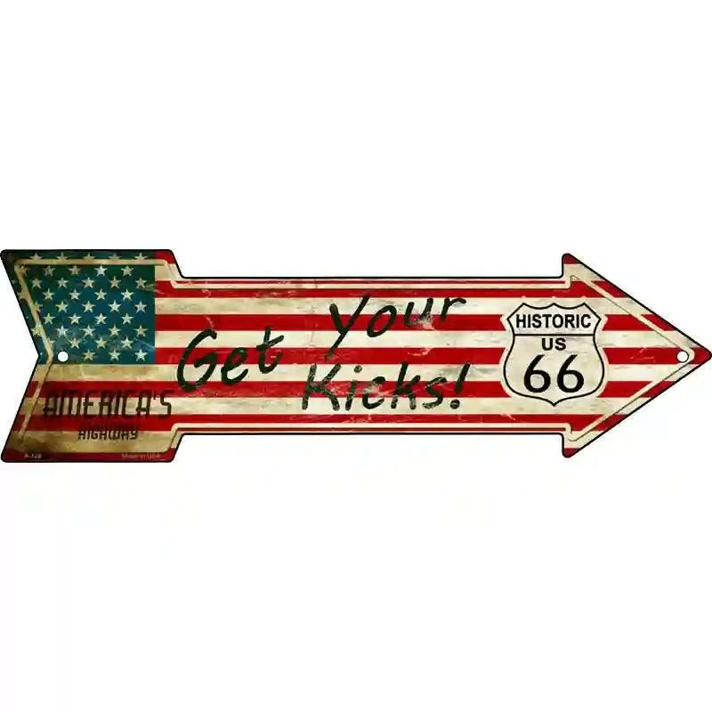 EicholtzSports's tweet image. Point the way with classic Americana 🇺🇸
The American Flag “Get Your Kicks” novelty metal arrow sign adds Route 66 vibes to garages, game rooms, and man caves. Slim design with bold patriotic style. ebay.us/12OArU #ad #AmericanStyle #Route66 #MetalArrowSign #PatrioticDeco