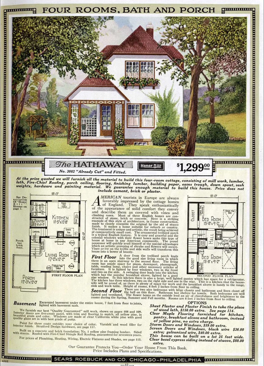 aphysicist's tweet image. pov: it's 1921 and you can buy a house from a catalog for $1,299 (~$25k today)