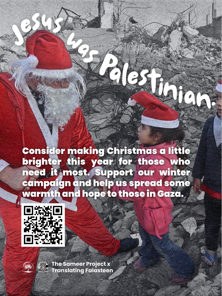 sameerproject's tweet image. The holiday season is filled with family, warmth, comfort, and memories to last a lifetime. You might get together with loved ones for a meal, you might exchange gifts…no matter how you celebrate please keep Gaza in mind: linktr.ee/thesameerproje…

You might even consider giving a…