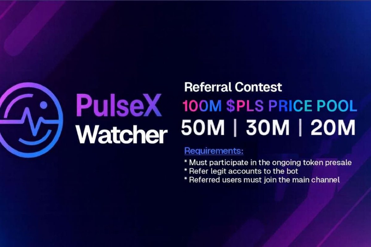 Rekted_R's tweet image. #Referral contest for PulseX Watcher is live right now 👀

They’ve got the bot out, early features rolling, and a clean incentive for people who can bring in real users. If you’re active on PulseChain and already in the trenches, this is an easy way to get involved early

Worth