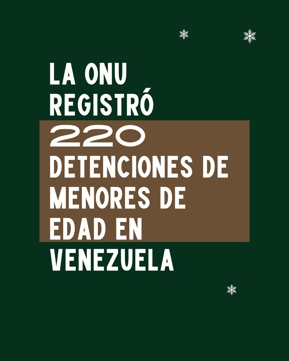 clippve's tweet photo. Tras las elecciones de 2024, 220 menores fueron detenidos. Hoy 5 niños siguen presos. Ningún niño debería pasar la Navidad encarcelado.
#NavidadSinPresosPolíticos
