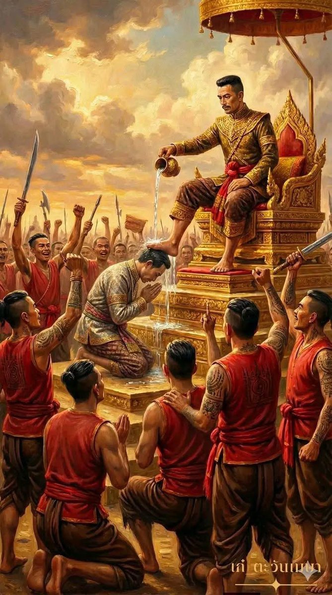 #ชายแดนไทยเขมร 
เหตุการณ์ที่พระนเรศวรเอาน้ำล้างเท้าราดหัวพระยาละแวก เรียกว่า "พิธีปฐมกรรม" เป็นการแสดงแสนยานุภาพเด็ดขาดของไทยเหนือเขมรหลังตีเมืองละแวกได้ โดยพระองค์ให้พระยาละแวกนั่งใต้แท่นแล้วให้ใช้{\bน้ำล้างพระบาท}รดศีรษะท่ามกลางสาธารณชน ก่อนจะประหารชีวิตทันที