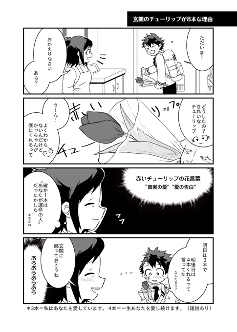 *アニアカネタバレ
🥦家の玄関に飾られていた8本の赤い🌷の話
勝デ 