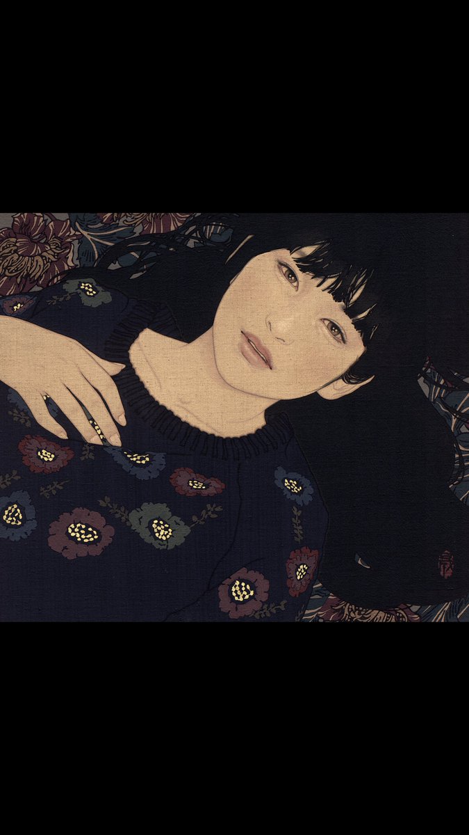 【希少】えりっくえいりあん 額装イラスト (黒電話) アートジャム神戸 本人購入 それは残酷なほどに短い時・莉亜」 2018年 / 35×40cm 亜麻布・岩絵具