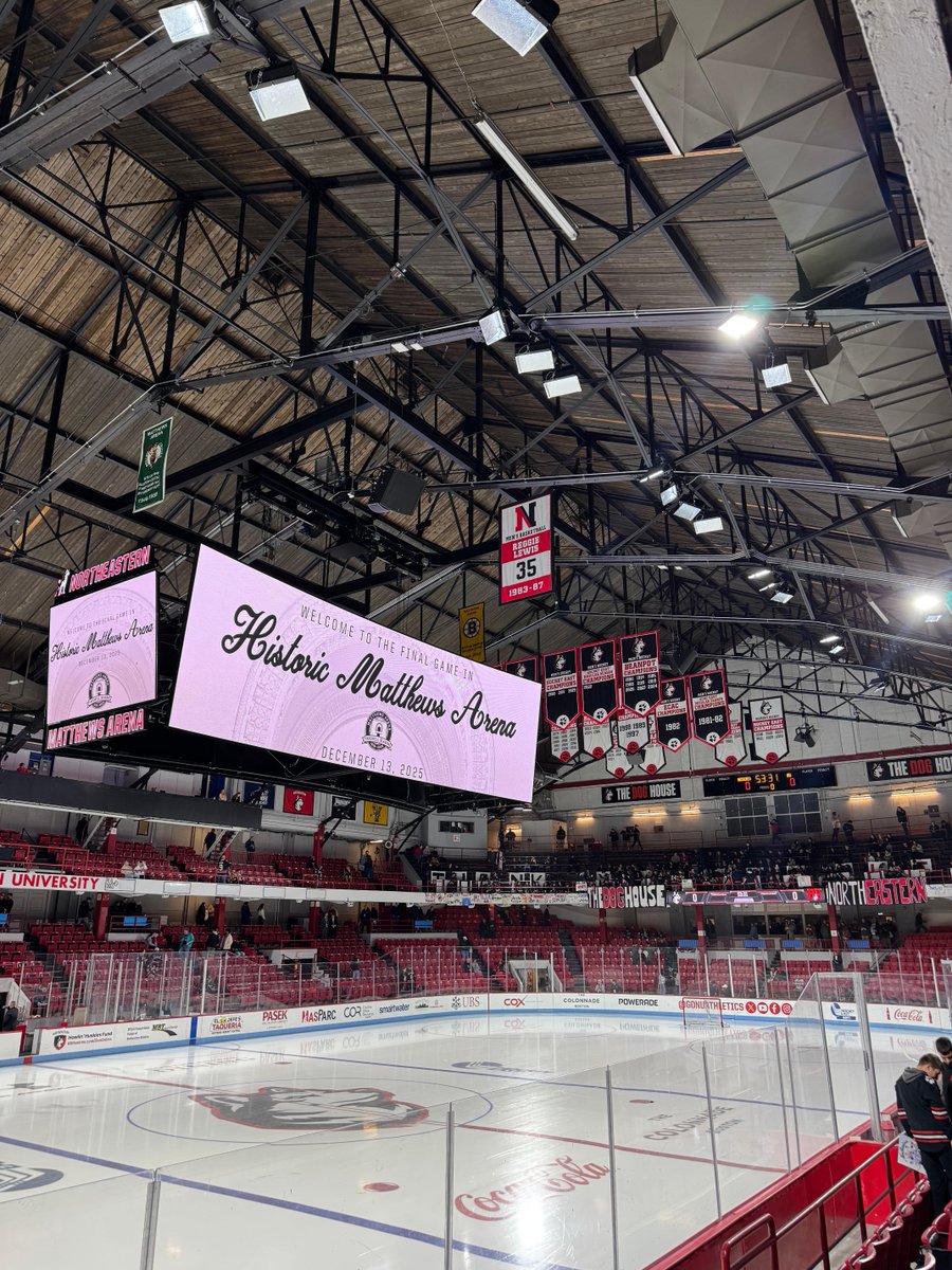 Northeastern's tweet photo. one. final. time. ❤️ 🖤 

📍 Historic Matthews Arena https://t.co/19NWl3WifU
