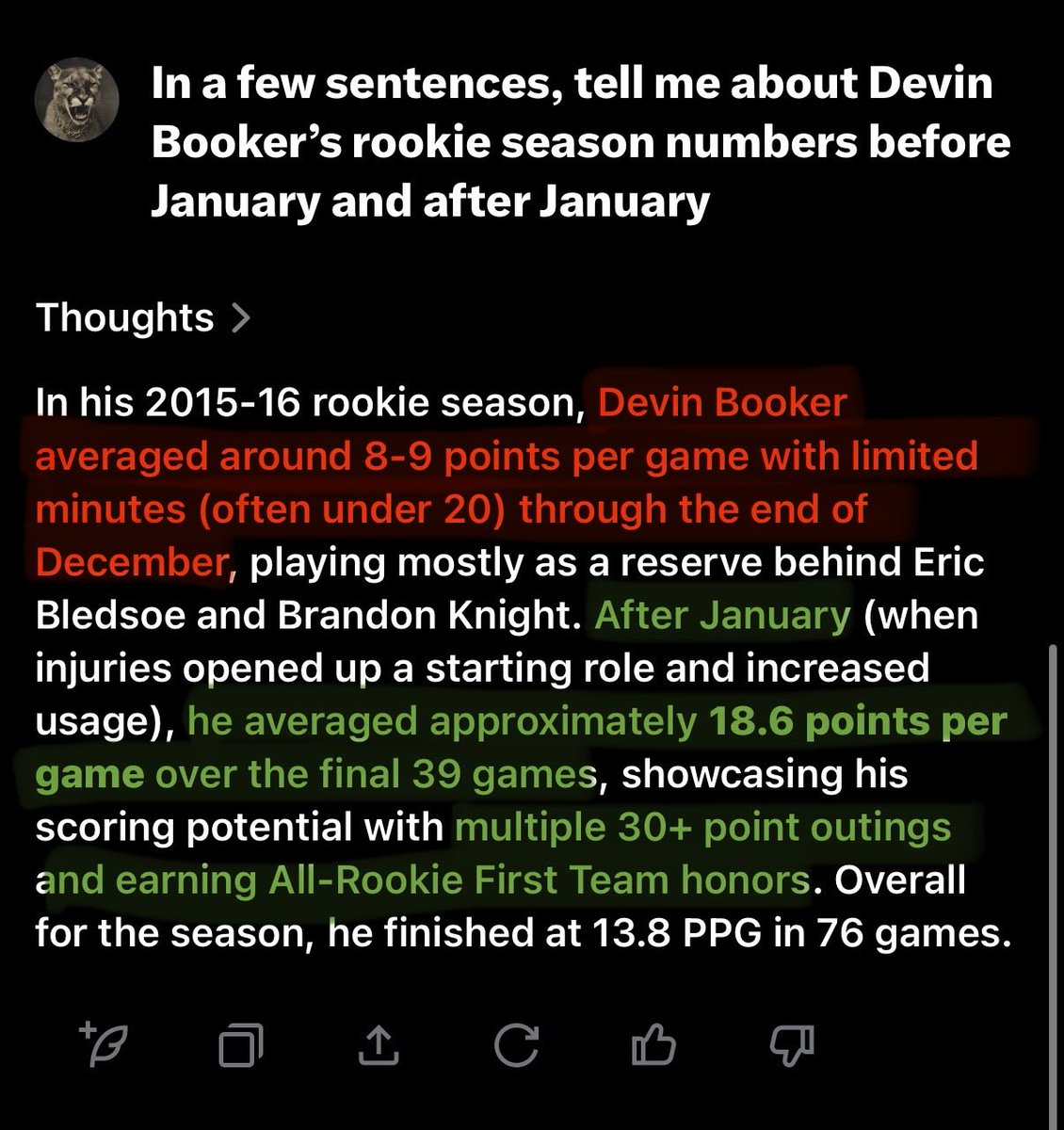 ywitnessnews's tweet photo. For everyone writing off Ace Bailey as a guy for the Jazz to build around, just look at Devin Booker’s rookie season before January. #utahjazz #takenote #acebailey https://t.co/kbIBEIkiL3