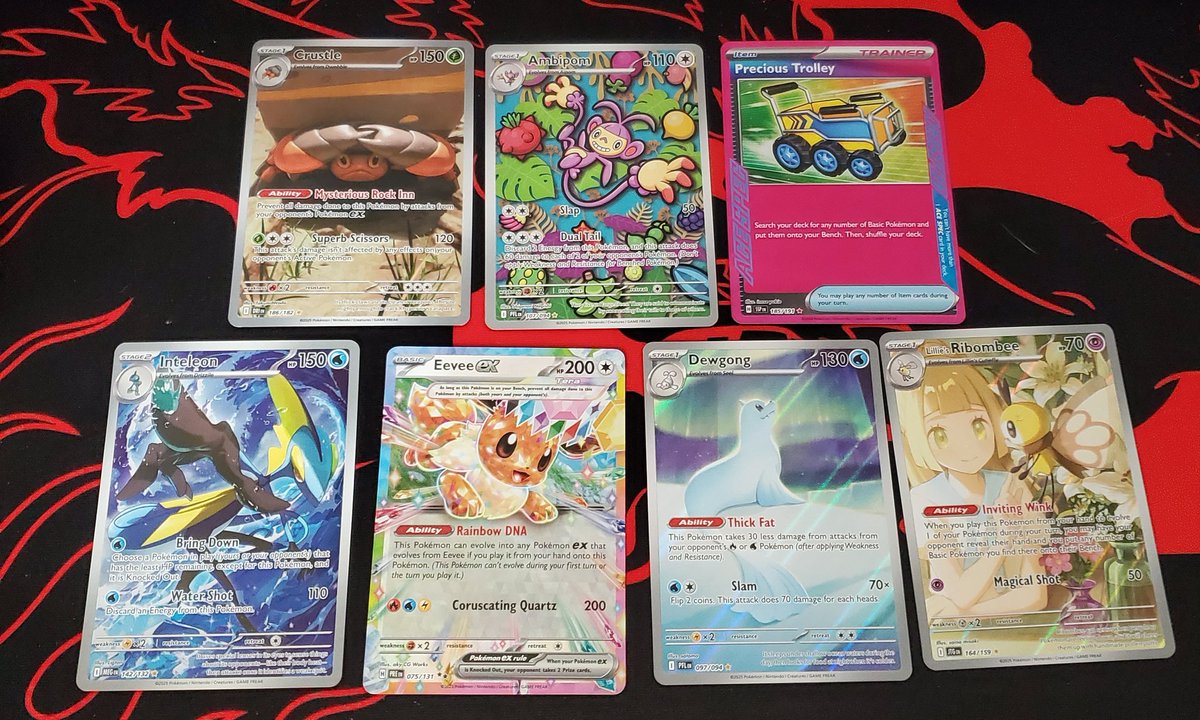 🔥Pokemon Saturday🔥
💥Crustle-$3💥
💥Ambipom-$2💥
💥Precious trolley-$5💥
💥Inteleon-$2💥
💥Eevee ex-$3💥
💥Dewgong-$3💥
💥Lillies ribombee-$5💥
Add $1 pwe or $5 bmwt
Type name of card to claim.
Repost appreciated 🙏