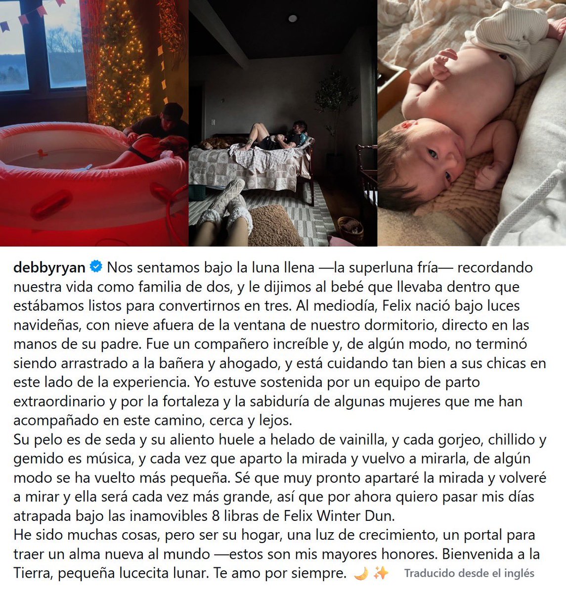 "Debby":
Porque Debby Ryan y Josh Dun anunciaron el nacimiento de su hija Felix Winter Dun