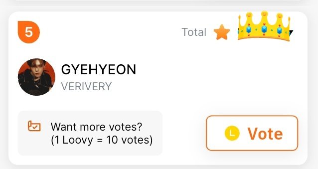 VRVR_FANBASE's tweet photo. ✨️ Kooky Award: Next K-pop Leader ✨️

Jo Gyehyeon is currently in 5th place. It’s best for us to prioritize the member who’s already leading and secure 7th place for the first round.

📌 You only get 1 free vote per day.

📌 If you want to vote more, you can use the Loovy you have.

📌 At the very least, let’s secure 8th place for the first round.
🗓 12.11 – 12.18 at 11 AM KST

Let’s do our best, VERRER~~

#베리베리 #VERIVERY #VRVR
#RED #RED_Beggin
#Lost_and_Found

~🦢