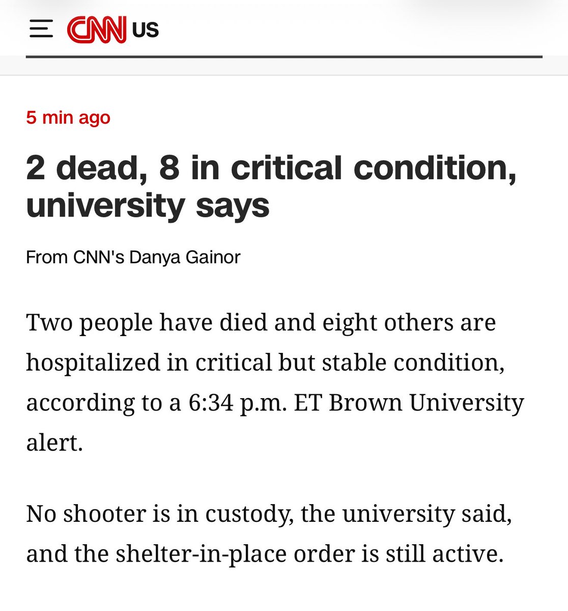 ModelAyshaMirza's tweet image. 2 people killed in the Brown shooting. 

We have the highest levels and quality of education here in the US, and yet… it can all be taken away in an instant. Horrific. #GunControlNow