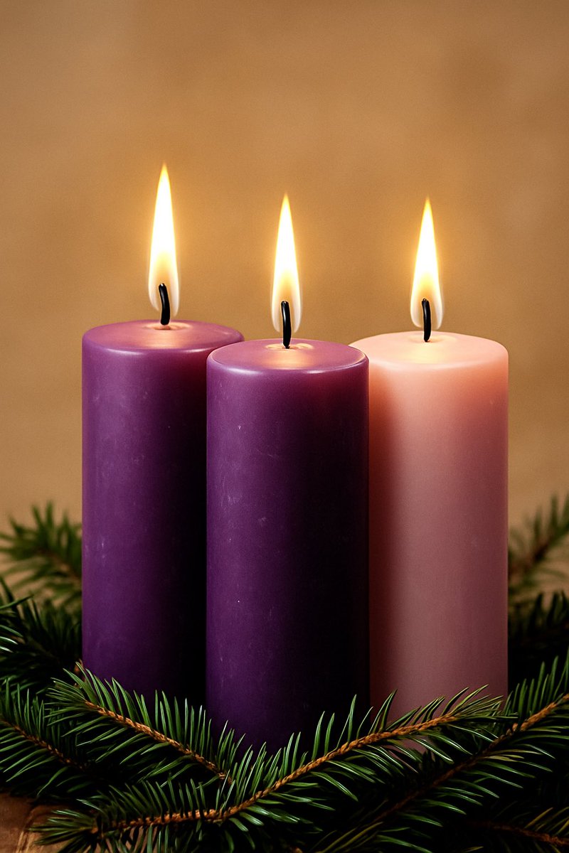 🕯🌸 3º Domingo de Adviento | Gaudete
Encendemos la vela de la alegría.
El Señor está cerca.
🙏 “Alegraos siempre en el Señor.” (Flp 4,4)
💙🤍 #Gaudete #Adviento #Alegría
