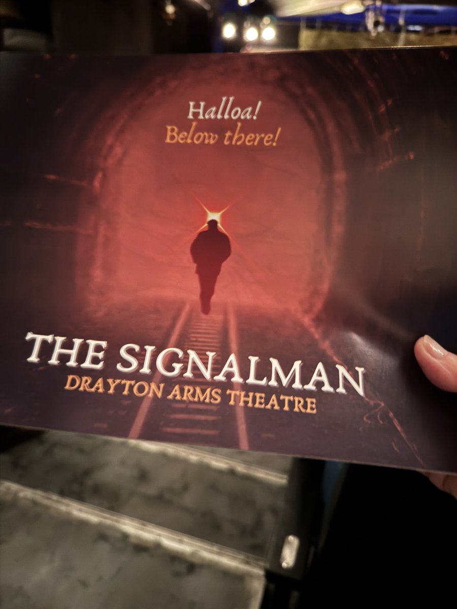 MrsOsmond_'s tweet photo. The stage set #Signalman is perfect, demonstrating isolation & the precision with which each piece was positioned used & replaced. I could see, feel the unsettling atmosphere, the signalman's restlessness fear dreams & warnings Fantastic theatre! @draytonarmsSW5 Wonderful cast! https://t.co/2L2j9xZz6Q