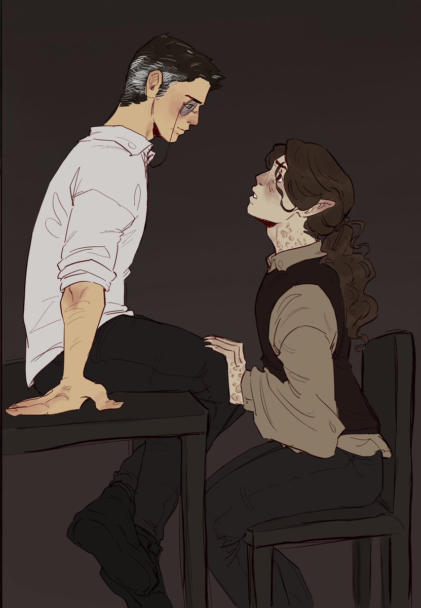 Guinea_lump's tweet photo. Some wholesome doodles from the #bloodletting fic that I’m writing rn.. 
I love drawing them so much (though I was low key too lazy to do shading)

#cureduo #vampiressmpfanart #vampiressmp https://t.co/F6cZZo4Bzv
