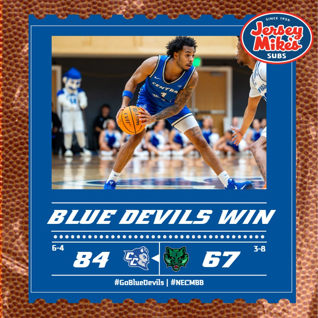 🏀 RECAP

<a href="/CCSU_MBB/">CCSU Men’s Basketball</a> 84, Binghamton 67

🏀 Rodgers: 14p, 10a, 5r
🏀 Smith, Jr.: 23p, 10r
🏀 Frazier, J. Jones: 11p each

📰 🔗 tinyurl.com/m49k597r
⏭ vs. Fairfield, Thursday 7pm

#GoBlueDevils | #NECMBB