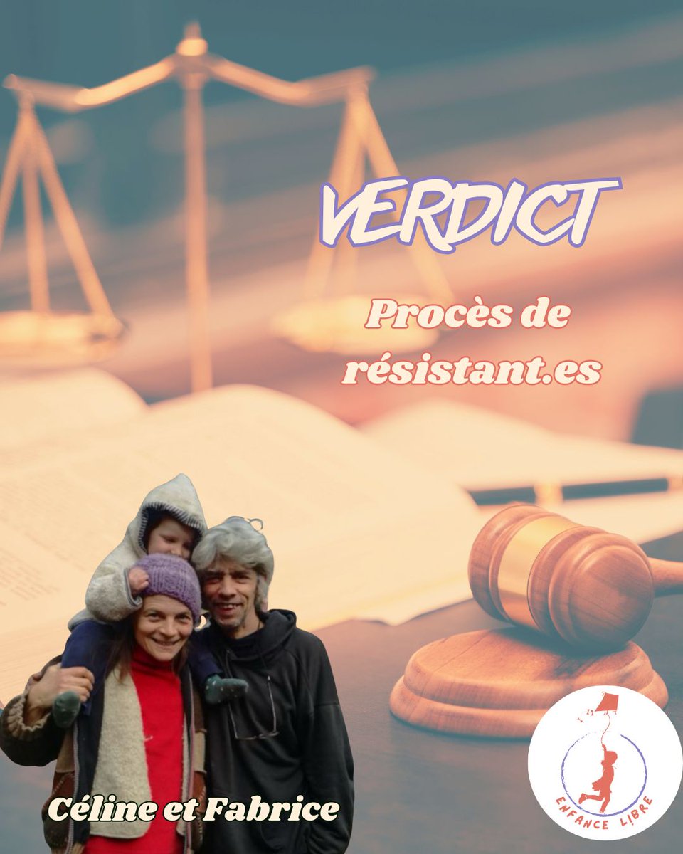 Verdict du procès de résistant·e·s : Céline et Fabrice étaient convoqué·e·s le 11/12/2025 à 15h30. Iels sont sorti·e·s à 20h15, le procureur a plaidé 1000 € d’amende avec sursis par parent.Les juges ont décidées de suivre la demande du procureur. Céline et Fabrice font appel ✊