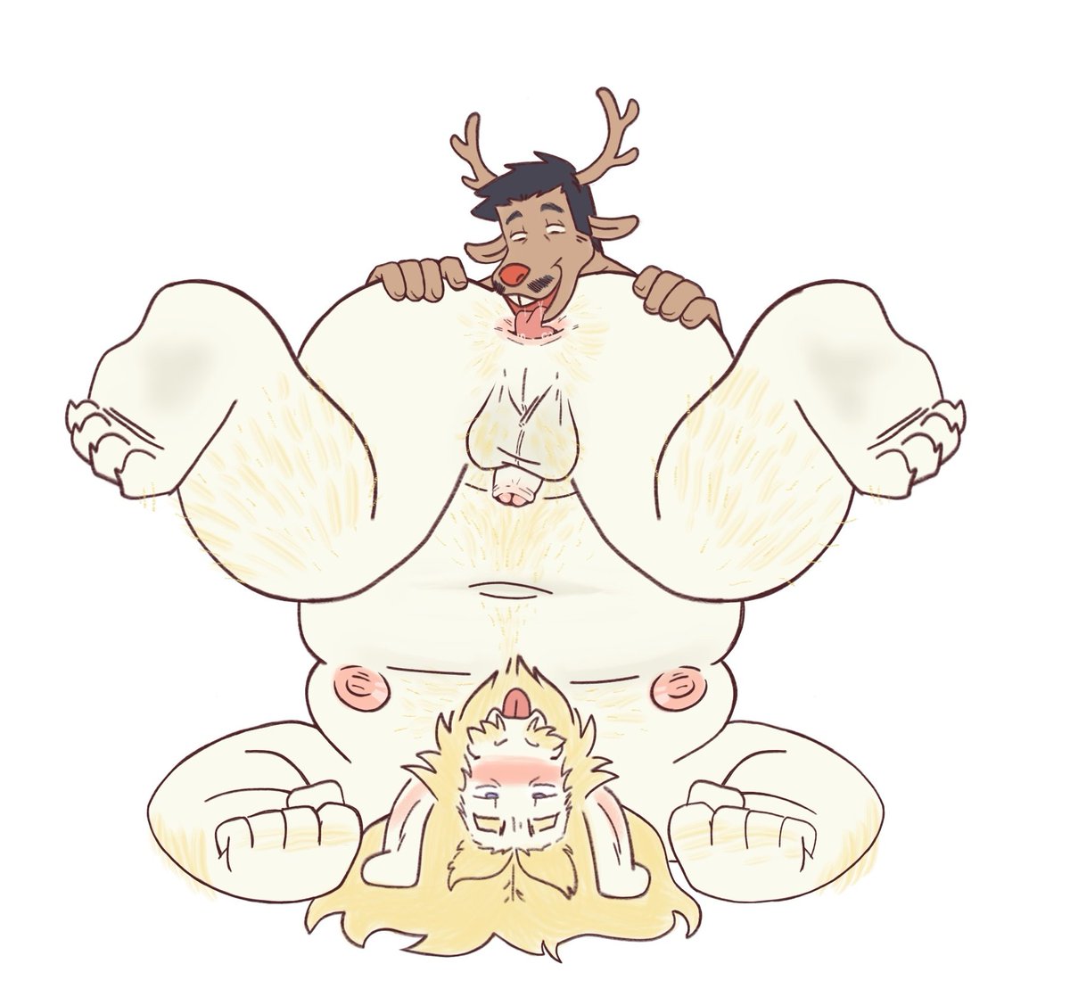 Sorry for no art lately guys, here you go some rudy x asgore to make up for it hehe♡