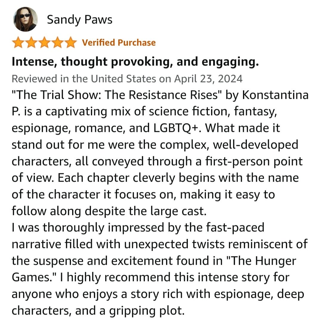 Konstantina88P's tweet photo. "Intense, thought provoking, and engaging."

 #TheTrialShow 
🌟🌟🌟🌟🌟
https://t.co/BNxW9JyVhS

#readingcommunity #Read #amreading #Readers #indieauthor #writerslift #book #indiebooksbeseen #WritingCommunity #bookstagram #BookBoost #BookReview #Review https://t.co/FEQwVJgqzU