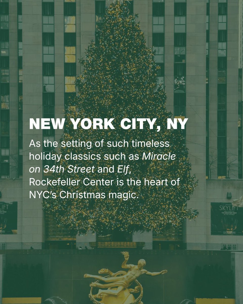 The holiday season is in full swing, and what better way to celebrate than  road-tripping to some iconic holiday destinations? Whether you want to see  Rockefeller Center or visit the largest Christmas, image size:960x1200