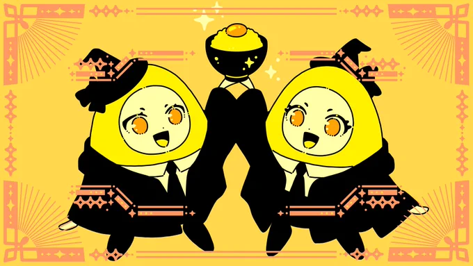 #EXTRAegg さんの歌ってみた動画のイラスト描かせていただきました 卵キャラの可愛いさとカッコいいボーカルが魅力的です 是非チェックしてみてください Bling-Bang-Bang-Born - EXTRA egg Cover.