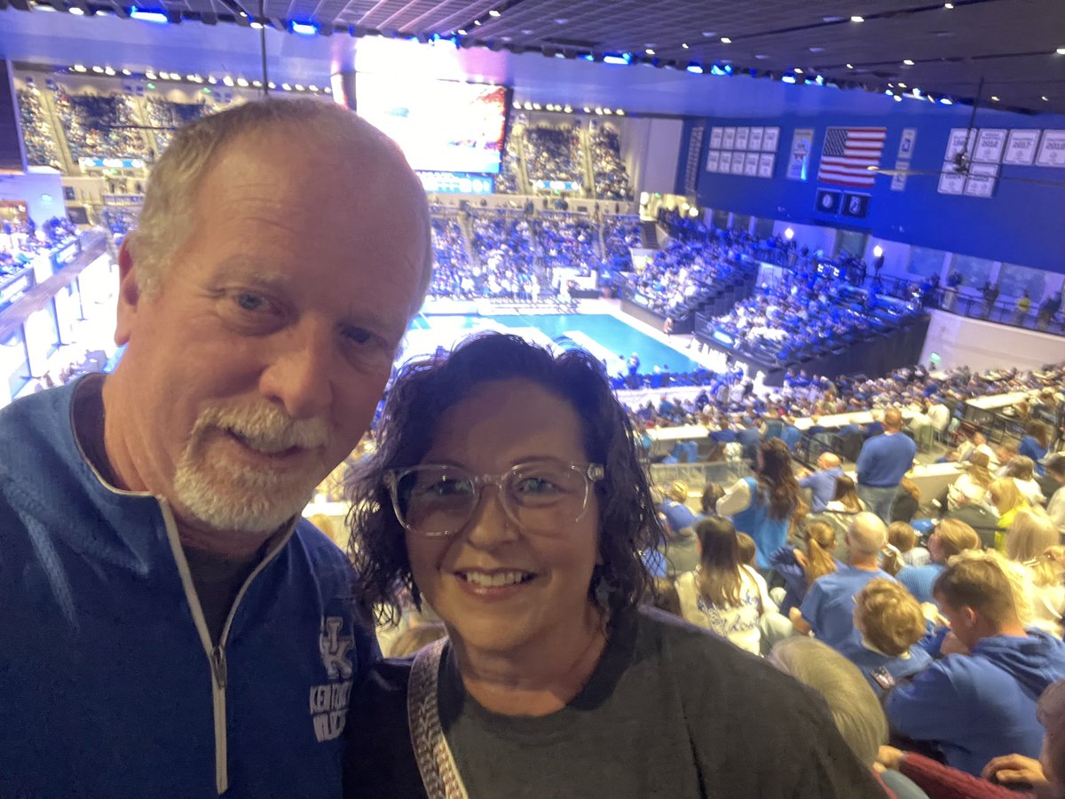 jsims52089's tweet photo. Dee and I pulled off the double header tonight. UK volleyball and incredible seats for the basketball game. Let’s Go Cats!!! https://t.co/AvasMCWPPE