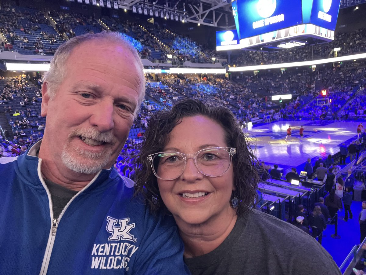 jsims52089's tweet photo. Dee and I pulled off the double header tonight. UK volleyball and incredible seats for the basketball game. Let’s Go Cats!!! https://t.co/AvasMCWPPE