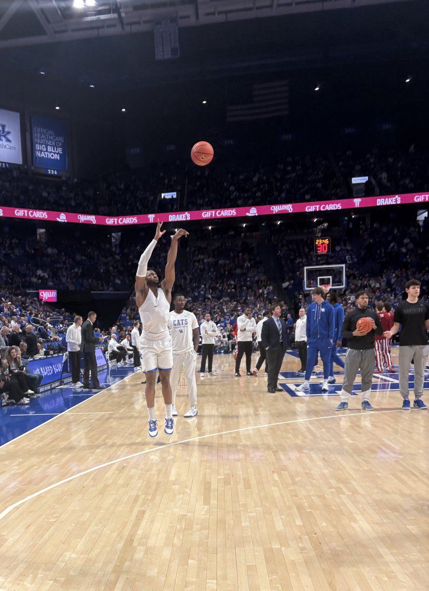 Mo Dioubate warming up for tonight’s game.