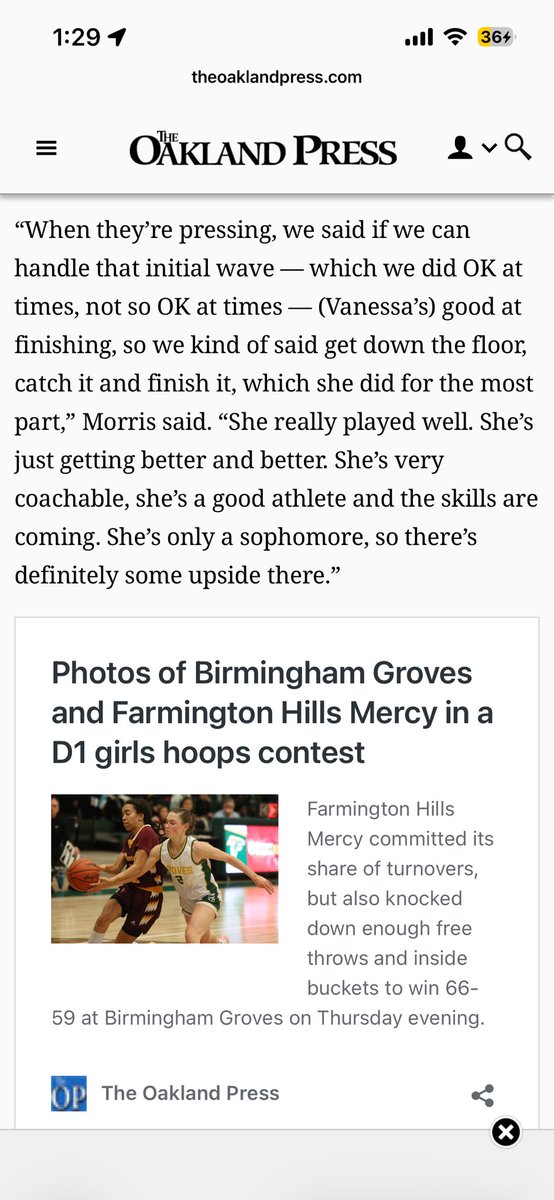 Birmingham_GGBB's tweet photo. Our game against Mercy this week was covered in the Oakland Press! Read about the matchup and about what’s to come this season 👀 (Part 2) 

Thanks @BryanEversonOP for the write up!

#stayready #grovesgirlsbasketball #birminghamgroves #oaklandpress #girlsbasketball https://t.co/Em6fQ1gyRY