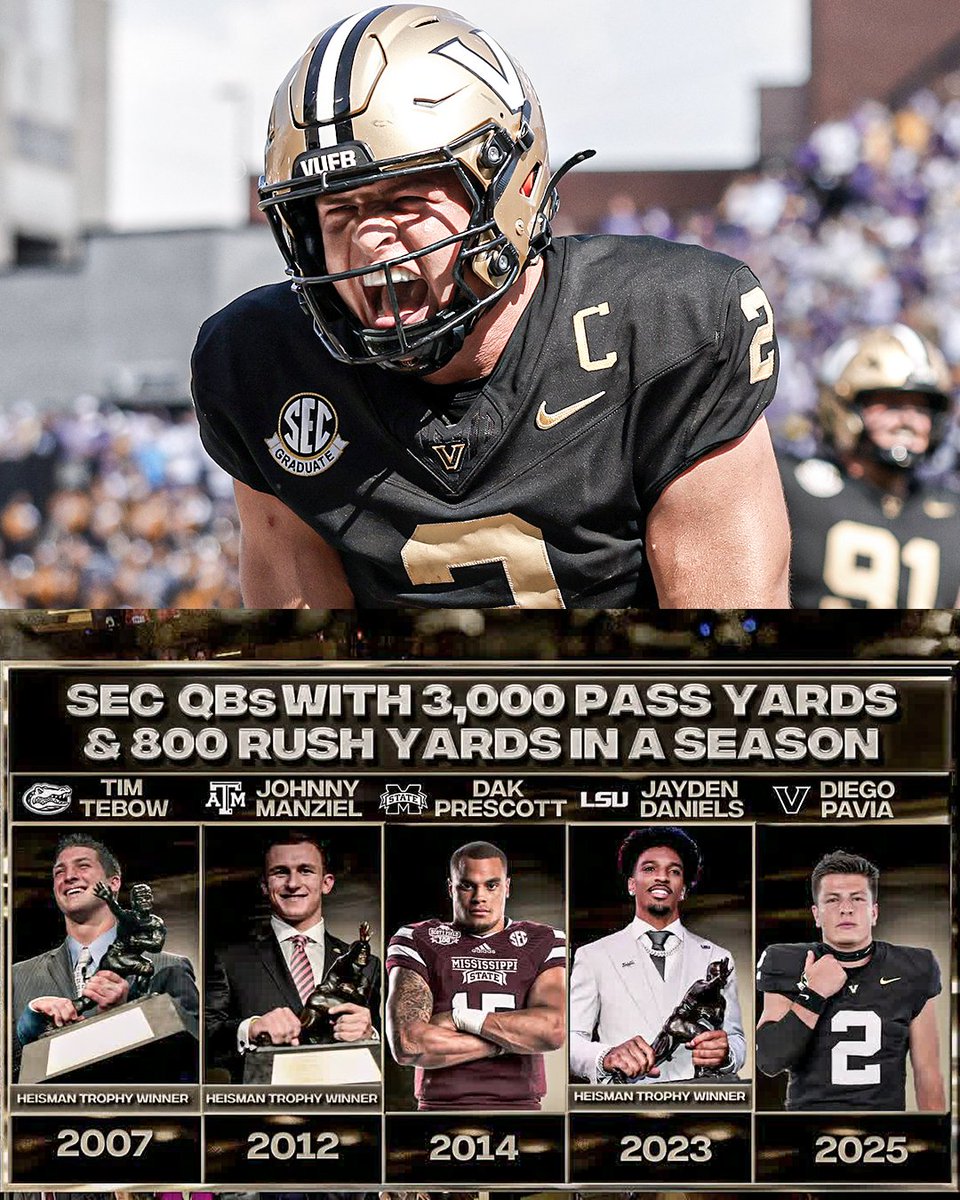 SECNetwork's tweet image. Diego Pavia is in ELITE company 👀