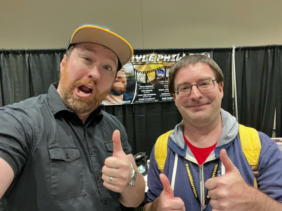 nsarmoredfrog's tweet photo. Anime 405 #MHA celebrity photos! 
David Matranga (Shoto Todoroki)
Colleen Clinkebeard (Momo Yaoyorozu)
2x Kyle Phillips (Denki Kaminari)
#Anime405 https://t.co/g3SnBOQ7PZ