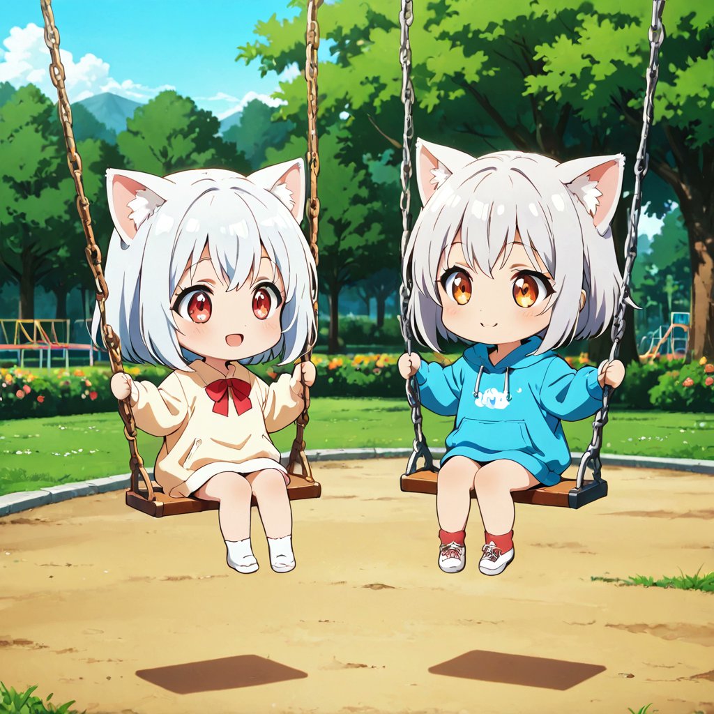 ちびにゃん❤️ちびちびぃ❤️お昼にしよう🎵 にゃん：パパにゃぁ