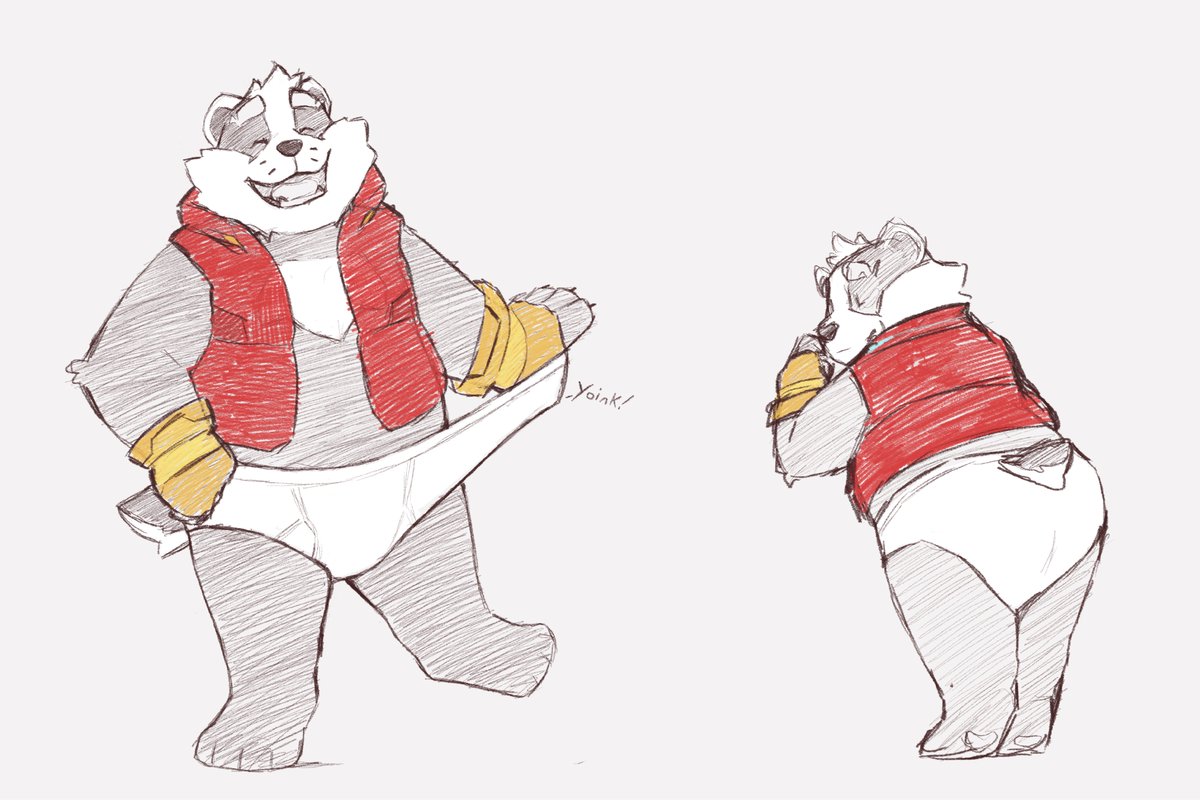 professor_fluff's tweet photo. Some Bradley the badger sketches 

In game alt outfits https://t.co/mw2rjg3h6V