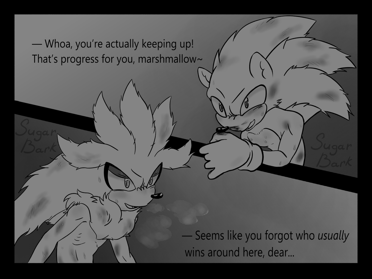 Sugar34035439's tweet image. The boys are sparring...
Rival // Day 2
#Sonilver #Sonilverweek #sonicthehedghehog #silverthehedeghog