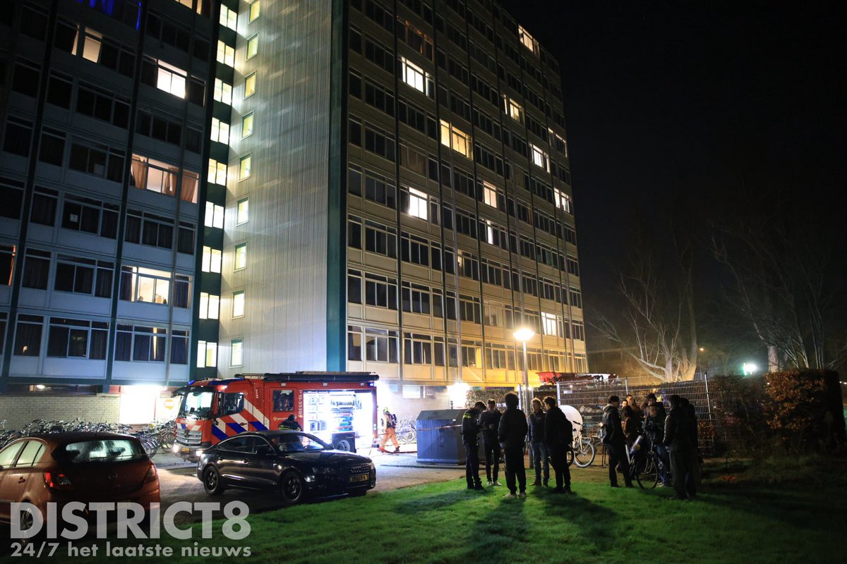 Brand in trappenhuis van studentenflat in Delft