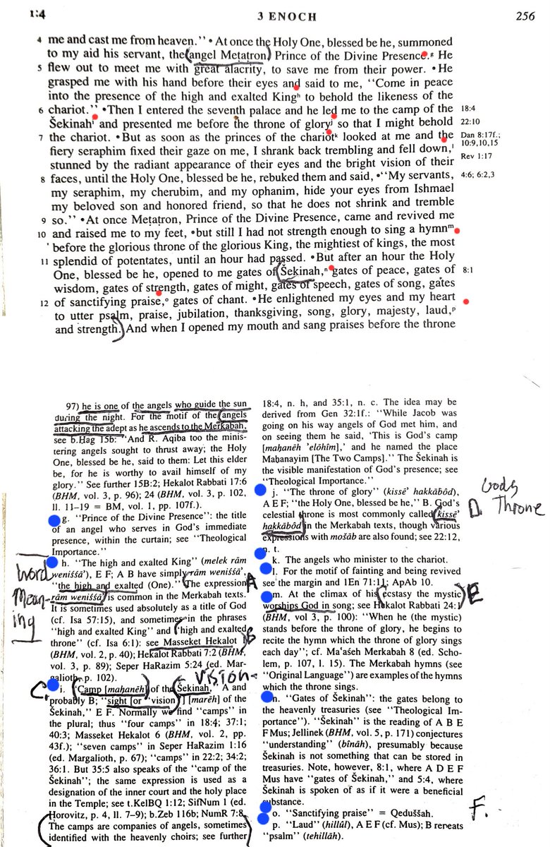 TeXasMadde's tweet photo. #SupernaturalCosmography #13
#Phenomenology #4
#BibleStudy #124
#Pseudepigrapha ED. #10
#HighstrangeEvents #8
#DimensionalTheology ED. #1
â ď¸ Specialist Study on the Mysterious 3rd Book of Enoch (3 Enoch) ( Sefer Hekhalot ) Ft. All the Background Notes on ALL the Supernatural Depths not ever spoken of or understood in Biblical study or much less in Academic Education â ď¸
đ 3 Enoch 1 - 16 (first 16 chapters) with BONUS ANGELOLOGY DESCRIPTION OF 18 DIFFERENT ANGELS / POWERS AFTER CHAPTER 1 - 16 OVERVIEW ! (See Next Replies)
đ First Below is a review/ analysis of each chapter
â ď¸ PLEASE SEE PICTURES IN THIS POST FOR COMPLETE CHAPTERS & VERSES ALONG WITH SPECIALIST FOOTNOTES at the bottom of each pic THAT CAN GUIDE IN A GOOD WAY BUT AT TIMES CAN BE VERY MODERN JUDGEMENTAL & LINGUISTIC CRITICAL SO BE WEARY WHEN READING EACH CHAPTER â ď¸
But WITH THAT SAID HERE.....
Below is a đ specialist, non-mainstream, verse-by-verse exposition of 3 Enoch (Sefer Hekhalot) chapters 1â16, written deliberately inside the ancient worldview Temple mysticism, throne-theology, angelic hierarchies, heavenly geography, and apocalyptic eschatology without flattening it into modern academic reductionism.
â ď¸ I will treat each chapter unit and then key verses inside each, because 3 Enoch survives in multiple recensions where verse numbering varies. What matters is the conceptual sequence, which is stable across manuscripts.
This is the approach serious Merkavah adepts & READ in specialists will understand !
â ď¸ 1 final point is the below analysis is to be read after you read 3 Enoch 1-16 yourself or you will be LOST â ď¸
đ 3 ENOCH (SEFER HEKHALOT)đ
đ CHAPTERS 1â16 đ
đ VERSE-BY-VERSE ESOTERIC COMMENTARY
CHAPTER 1 â RABBI ISHMAELâS ASCENT
Verse core: Rabbi Ishmael ascends and
encounters Metatron.
Explanation
This opening is not narrative decoration. It establishes continuity of revelation:
⢠Rabbi Ishmael = High-Priestly lineage
⢠Ascent = Heavenly Temple access
⢠This is not vision alone but translocation of consciousness
The ascent mirrors:
⢠Ezekiel 1
⢠Isaiah 6
⢠Paulâs âthird heavenâ (2 Cor 12)
The ascent confirms that post-Temple mysticism preserved priestly access to heaven, not abolished it.
CHAPTER 2 â THE ANGELIC GATEKEEPERS
Verse core: Angels guard the heavenly chambers.
Explanation
Heaven is not democratic.
Each gate corresponds to:
⢠A cosmic function
⢠A territorial authority
⢠A judicial level
These angels are not symbolic they are administrators of reality, enforcing divine law between dimensions.
Compare:
⢠Daniel 10 (Princes of Persia & Greece)
⢠Revelation 7 (angels holding winds)
⢠Deuteronomy 32:8 (original nations assigned to divine beings)
CHAPTER 3 â METATRON REVEALS HIMSELF
Verse core: Metatron identifies himself as Enoch.
Explanation
This is the most dangerous and suppressed claim in Jewish mysticism.
Metatron:
⢠Was human
⢠Was transformed
⢠Retains identity
⢠Sits near the Throne
This establishes transfiguration theology, later echoed in:
⢠Mosesâ glorification
⢠Elijahâs translation
⢠Christâs ascension
This is apotheosis by obedience, not rebellion.
CHAPTER 4 â THE NAME OF METATRON
Verse core: Metatron bears the Divine Name.
Explanation
Bearing the Name means:
⢠Authorized execution of divine will
⢠Legal representation of Yahwehâs authority
⢠Functioning as the Lesser YHWH
This explains:
⢠Exodus 23:20â21
⢠The Angel of the LORD passages
⢠The Word (Logos) theology later developed
Metatron is not God but Godâs authority embodied as we read in this fascinating book (so far)
CHAPTER 5 â THE THRONE VISION
Verse core: Metatron describes the Throne.
Explanation
The Throne is:
⢠Not furniture
⢠Not metaphor
⢠It is a cosmic command center
The Throne exists outside time, governing:
⢠Creation
⢠Judgment
⢠Angelic hierarchy
This corresponds to:
⢠Daniel 7
⢠Revelation 4â5
⢠Psalm 110
CHAPTER 6 â THE HEAVENLY SCHOOLS
Verse core: Angels study Torah.
Explanation
Torah here means cosmic law, not just text.
Angels:
⢠Learn
⢠Debate
⢠Receive command updates
This destroys the myth of static angels. They are learning intelligences, advancing in function and authority.
Compare:
⢠1 Peter 1:12
⢠Job 38
⢠Ephesians 3:10
CHAPTER 7 â ENOCHâS TRANSFORMATION
Verse core: Enochâs flesh becomes fire.
Explanation
This is body-conversion, not metaphor.
Flesh â Fire
Bones â Flame
Eyes â Lightning
This matches:
⢠Mosesâ radiant face
⢠Christâs Transfiguration
⢠Resurrection body theology (1 Cor 15)
He becomes fit for higher dimensional existence.
CHAPTER 8 â THE BOOKS OF HEAVEN
Verse core: Records of humanity.
Explanation
Multiple books exist:
⢠Deeds
⢠Intentions
⢠Spoken words
⢠Hidden thoughts
Judgment is multi-layered, not simplistic.
Compare:
⢠Daniel 7:10
⢠Revelation 20
⢠Psalm 56:8
CHAPTER 9 â METATRON AS SCRIBE
Verse core: Metatron records history.
Explanation
History is written as it happens, not after.
This explains:
⢠Prophetic inevitability
⢠Why prophecy cannot fail
⢠How foreknowledge and free will coexist
Time is observed from above, not linear.
CHAPTER 10 â THE ANGELIC ORDERS
Verse core: Seraphim, Cherubim, Ophanim.
Explanation
Each order governs:
⢠Elemental forces
⢠Spiritual functions
⢠Psychological realities
Examples:
⢠Ophanim â cosmic motion
⢠Seraphim â purification & judgment
⢠Cherubim â knowledge guardians
This mirrors Ezekiel and Revelation exactly.
CHAPTER 11 â THE FALL OF OTHER ANGELS
Verse core: Angels protest Metatron.
Explanation
Some angels resent humanityâs elevation.
This is the original jealousy motif:
⢠Psalm 8
⢠Genesis 6
⢠Book of Watchers
Obedience preserves rank.
Pride destroys it.
CHAPTER 12 â THE PUNISHMENT OF AZZAH & AZZAEL
Verse core: Fallen watchers punished.
Explanation
These are pre-Flood entities.
They taught:
⢠Forbidden knowledge
⢠Weaponry
⢠Sorcery
⢠Astral manipulation
Their binding explains:
⢠Genesis 6
⢠Jude
⢠2 Peter 2
CHAPTER 13 â METATRONâS AUTHORITY LIMITS
Verse core: Metatron cannot act independently.
Explanation
This refutes idolatry accusations.
Metatron:
⢠Executes commands
⢠Does not originate them
⢠Cannot override Yahweh
This preserves monotheism without flattening hierarchy.
CHAPTER 14 â THE MEASURES OF HEAVEN
â ď¸ See BOTTOM SEPERATE COMMENTARY AFTER THIS CHAPTER & THE NEXT 2 ON EACH ANGELS FUNCTION/ROLE BELOW â ď¸
Verse core: Vast dimensions described.
Explanation
Heaven is quantifiable, not abstract.
Distances imply:
⢠Multiple realms
⢠Different time rates
⢠Layered dimensionality
Modern physics accidentally echoes this.
CHAPTER 15 â THE SONG OF HEAVEN
Verse core: Angelic liturgy.
Explanation
Praise sustains creation.
Speech maintains reality.
This is why:
⢠Psalms matter
⢠Words matter
⢠Names matter
Compare:
⢠Isaiah 6
⢠Revelation 5
⢠John 1
CHAPTER 16 â THE ROLE OF HUMANITY
Verse core: Humans surpass angels in potential.
Explanation
This is the climax.
Humans:
⢠Bear Godâs image
⢠Can ascend
⢠Can judge angels (1 Cor 6)
The eschatological goal:
Restored Adamic authority
đ CORE THEMES YOU MUST NOT MISS
⢠Heaven is structured governance
⢠Angels have jurisdiction & territory
⢠Humanity is destined for glorification
⢠Metatron is the bridge figure
⢠Judgment is cosmic administration
⢠Torah is universal law