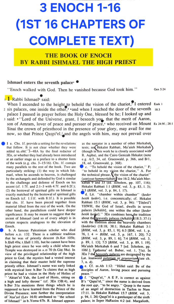 TeXasMadde's tweet photo. #SupernaturalCosmography #13
#Phenomenology #4
#BibleStudy #124
#Pseudepigrapha ED. #10
#HighstrangeEvents #8
#DimensionalTheology ED. #1
â ď¸ Specialist Study on the Mysterious 3rd Book of Enoch (3 Enoch) ( Sefer Hekhalot ) Ft. All the Background Notes on ALL the Supernatural Depths not ever spoken of or understood in Biblical study or much less in Academic Education â ď¸
đ 3 Enoch 1 - 16 (first 16 chapters) with BONUS ANGELOLOGY DESCRIPTION OF 18 DIFFERENT ANGELS / POWERS AFTER CHAPTER 1 - 16 OVERVIEW ! (See Next Replies)
đ First Below is a review/ analysis of each chapter
â ď¸ PLEASE SEE PICTURES IN THIS POST FOR COMPLETE CHAPTERS & VERSES ALONG WITH SPECIALIST FOOTNOTES at the bottom of each pic THAT CAN GUIDE IN A GOOD WAY BUT AT TIMES CAN BE VERY MODERN JUDGEMENTAL & LINGUISTIC CRITICAL SO BE WEARY WHEN READING EACH CHAPTER â ď¸
But WITH THAT SAID HERE.....
Below is a đ specialist, non-mainstream, verse-by-verse exposition of 3 Enoch (Sefer Hekhalot) chapters 1â16, written deliberately inside the ancient worldview Temple mysticism, throne-theology, angelic hierarchies, heavenly geography, and apocalyptic eschatology without flattening it into modern academic reductionism.
â ď¸ I will treat each chapter unit and then key verses inside each, because 3 Enoch survives in multiple recensions where verse numbering varies. What matters is the conceptual sequence, which is stable across manuscripts.
This is the approach serious Merkavah adepts & READ in specialists will understand !
â ď¸ 1 final point is the below analysis is to be read after you read 3 Enoch 1-16 yourself or you will be LOST â ď¸
đ 3 ENOCH (SEFER HEKHALOT)đ
đ CHAPTERS 1â16 đ
đ VERSE-BY-VERSE ESOTERIC COMMENTARY
CHAPTER 1 â RABBI ISHMAELâS ASCENT
Verse core: Rabbi Ishmael ascends and
encounters Metatron.
Explanation
This opening is not narrative decoration. It establishes continuity of revelation:
⢠Rabbi Ishmael = High-Priestly lineage
⢠Ascent = Heavenly Temple access
⢠This is not vision alone but translocation of consciousness
The ascent mirrors:
⢠Ezekiel 1
⢠Isaiah 6
⢠Paulâs âthird heavenâ (2 Cor 12)
The ascent confirms that post-Temple mysticism preserved priestly access to heaven, not abolished it.
CHAPTER 2 â THE ANGELIC GATEKEEPERS
Verse core: Angels guard the heavenly chambers.
Explanation
Heaven is not democratic.
Each gate corresponds to:
⢠A cosmic function
⢠A territorial authority
⢠A judicial level
These angels are not symbolic they are administrators of reality, enforcing divine law between dimensions.
Compare:
⢠Daniel 10 (Princes of Persia & Greece)
⢠Revelation 7 (angels holding winds)
⢠Deuteronomy 32:8 (original nations assigned to divine beings)
CHAPTER 3 â METATRON REVEALS HIMSELF
Verse core: Metatron identifies himself as Enoch.
Explanation
This is the most dangerous and suppressed claim in Jewish mysticism.
Metatron:
⢠Was human
⢠Was transformed
⢠Retains identity
⢠Sits near the Throne
This establishes transfiguration theology, later echoed in:
⢠Mosesâ glorification
⢠Elijahâs translation
⢠Christâs ascension
This is apotheosis by obedience, not rebellion.
CHAPTER 4 â THE NAME OF METATRON
Verse core: Metatron bears the Divine Name.
Explanation
Bearing the Name means:
⢠Authorized execution of divine will
⢠Legal representation of Yahwehâs authority
⢠Functioning as the Lesser YHWH
This explains:
⢠Exodus 23:20â21
⢠The Angel of the LORD passages
⢠The Word (Logos) theology later developed
Metatron is not God but Godâs authority embodied as we read in this fascinating book (so far)
CHAPTER 5 â THE THRONE VISION
Verse core: Metatron describes the Throne.
Explanation
The Throne is:
⢠Not furniture
⢠Not metaphor
⢠It is a cosmic command center
The Throne exists outside time, governing:
⢠Creation
⢠Judgment
⢠Angelic hierarchy
This corresponds to:
⢠Daniel 7
⢠Revelation 4â5
⢠Psalm 110
CHAPTER 6 â THE HEAVENLY SCHOOLS
Verse core: Angels study Torah.
Explanation
Torah here means cosmic law, not just text.
Angels:
⢠Learn
⢠Debate
⢠Receive command updates
This destroys the myth of static angels. They are learning intelligences, advancing in function and authority.
Compare:
⢠1 Peter 1:12
⢠Job 38
⢠Ephesians 3:10
CHAPTER 7 â ENOCHâS TRANSFORMATION
Verse core: Enochâs flesh becomes fire.
Explanation
This is body-conversion, not metaphor.
Flesh â Fire
Bones â Flame
Eyes â Lightning
This matches:
⢠Mosesâ radiant face
⢠Christâs Transfiguration
⢠Resurrection body theology (1 Cor 15)
He becomes fit for higher dimensional existence.
CHAPTER 8 â THE BOOKS OF HEAVEN
Verse core: Records of humanity.
Explanation
Multiple books exist:
⢠Deeds
⢠Intentions
⢠Spoken words
⢠Hidden thoughts
Judgment is multi-layered, not simplistic.
Compare:
⢠Daniel 7:10
⢠Revelation 20
⢠Psalm 56:8
CHAPTER 9 â METATRON AS SCRIBE
Verse core: Metatron records history.
Explanation
History is written as it happens, not after.
This explains:
⢠Prophetic inevitability
⢠Why prophecy cannot fail
⢠How foreknowledge and free will coexist
Time is observed from above, not linear.
CHAPTER 10 â THE ANGELIC ORDERS
Verse core: Seraphim, Cherubim, Ophanim.
Explanation
Each order governs:
⢠Elemental forces
⢠Spiritual functions
⢠Psychological realities
Examples:
⢠Ophanim â cosmic motion
⢠Seraphim â purification & judgment
⢠Cherubim â knowledge guardians
This mirrors Ezekiel and Revelation exactly.
CHAPTER 11 â THE FALL OF OTHER ANGELS
Verse core: Angels protest Metatron.
Explanation
Some angels resent humanityâs elevation.
This is the original jealousy motif:
⢠Psalm 8
⢠Genesis 6
⢠Book of Watchers
Obedience preserves rank.
Pride destroys it.
CHAPTER 12 â THE PUNISHMENT OF AZZAH & AZZAEL
Verse core: Fallen watchers punished.
Explanation
These are pre-Flood entities.
They taught:
⢠Forbidden knowledge
⢠Weaponry
⢠Sorcery
⢠Astral manipulation
Their binding explains:
⢠Genesis 6
⢠Jude
⢠2 Peter 2
CHAPTER 13 â METATRONâS AUTHORITY LIMITS
Verse core: Metatron cannot act independently.
Explanation
This refutes idolatry accusations.
Metatron:
⢠Executes commands
⢠Does not originate them
⢠Cannot override Yahweh
This preserves monotheism without flattening hierarchy.
CHAPTER 14 â THE MEASURES OF HEAVEN
â ď¸ See BOTTOM SEPERATE COMMENTARY AFTER THIS CHAPTER & THE NEXT 2 ON EACH ANGELS FUNCTION/ROLE BELOW â ď¸
Verse core: Vast dimensions described.
Explanation
Heaven is quantifiable, not abstract.
Distances imply:
⢠Multiple realms
⢠Different time rates
⢠Layered dimensionality
Modern physics accidentally echoes this.
CHAPTER 15 â THE SONG OF HEAVEN
Verse core: Angelic liturgy.
Explanation
Praise sustains creation.
Speech maintains reality.
This is why:
⢠Psalms matter
⢠Words matter
⢠Names matter
Compare:
⢠Isaiah 6
⢠Revelation 5
⢠John 1
CHAPTER 16 â THE ROLE OF HUMANITY
Verse core: Humans surpass angels in potential.
Explanation
This is the climax.
Humans:
⢠Bear Godâs image
⢠Can ascend
⢠Can judge angels (1 Cor 6)
The eschatological goal:
Restored Adamic authority
đ CORE THEMES YOU MUST NOT MISS
⢠Heaven is structured governance
⢠Angels have jurisdiction & territory
⢠Humanity is destined for glorification
⢠Metatron is the bridge figure
⢠Judgment is cosmic administration
⢠Torah is universal law